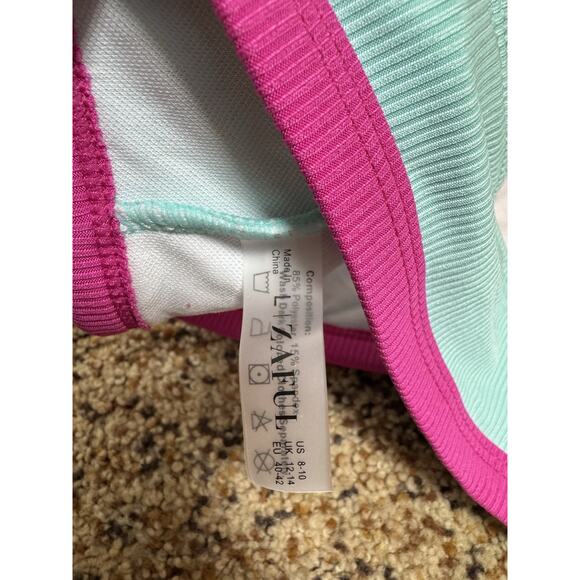 Zaful Women's V-Wired Bikini Pink Blue‎ Colorblock Ribbed 2 Piece Swimwear L - Picture 10 of 10